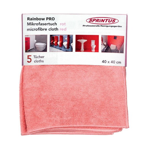 Set mikrofiber krpa Rainbow Pro, crvena boja